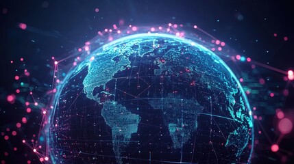 Supply chain solutions flat design front view global distribution network animation vivid
