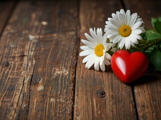 Obraz premium heart on a wooden background