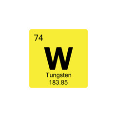 periodic table Tungsten colored icon