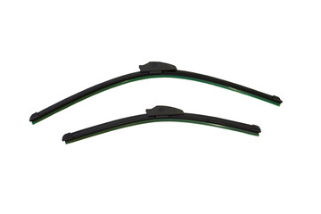 windshield wipers for car isolated, pair of car wipers spare parts isolated on white background.