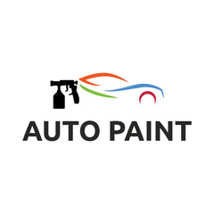 Car painting logo design vector illustration. Auto paint logo vector illustration,