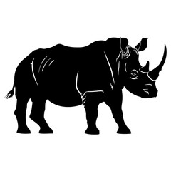 Fototapeta premium Rhinoceros rhinoceros silhouette wildlife vector
