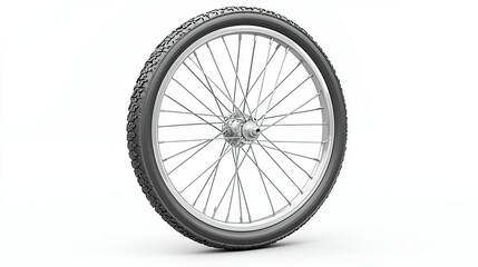 Fototapeta premium Bicycle wheel with tire on white background.