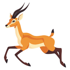 Fototapeta premium Amber Antelope Leaping illustration antelope wildlife vector