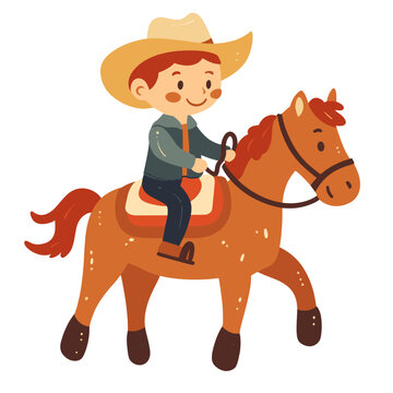 Riding a hourse illustration horse child vector