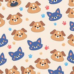 seamless pattern with cats