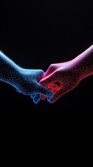 Collaborative leadership, glowing holographic teamwork visuals, 3D illustration