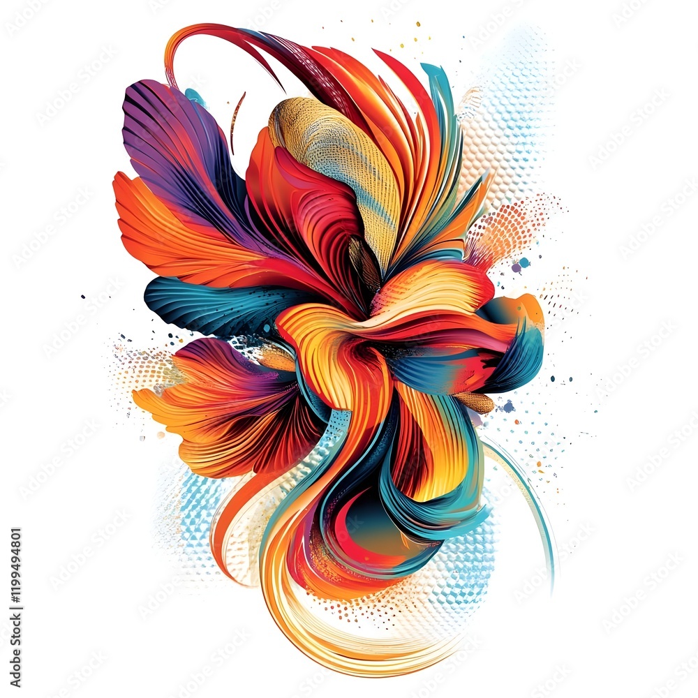 Aufkleber a vibrant abstract design featuring flowing colors and dynamic shapes.