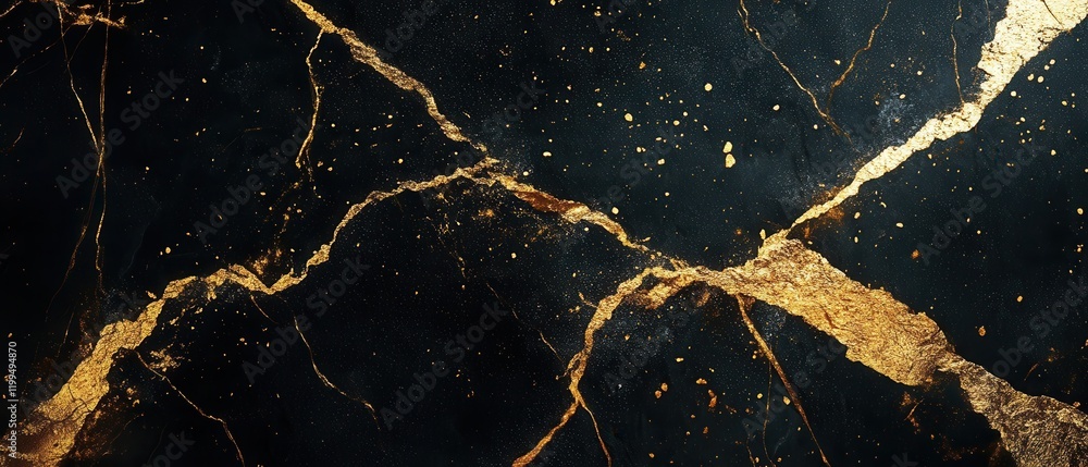 Poster abstract black and gold marble texture with sparkling elements and elegant design suitable for backg
