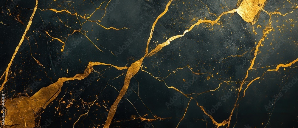 Poster abstract black and gold marble texture with sparkling elements and elegant design suitable for backg