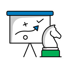 Strategic Business Plans Icon - Vector Illustration for Goal-Oriented Planning and Presentations