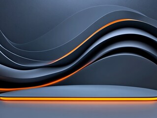 Obraz premium Glowing executive podium, futuristic business success presentation, 3D illustration