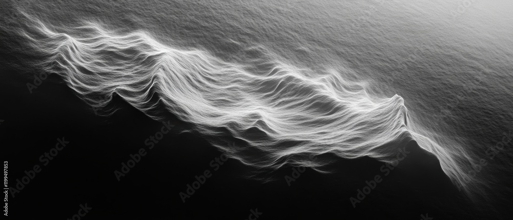 Poster fluid patterns in gray evoking gigapixel high fidelity abstract environment artistic viewpoint