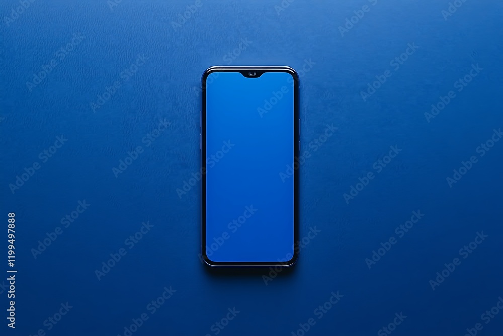 Poster a modern smartphone on a blue gradient background, centered with enough space for text placement