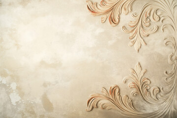 Ancient wall fresco. Vintage Ornament. Slide Background with space for text. Background image. Created with Generative AI technology.