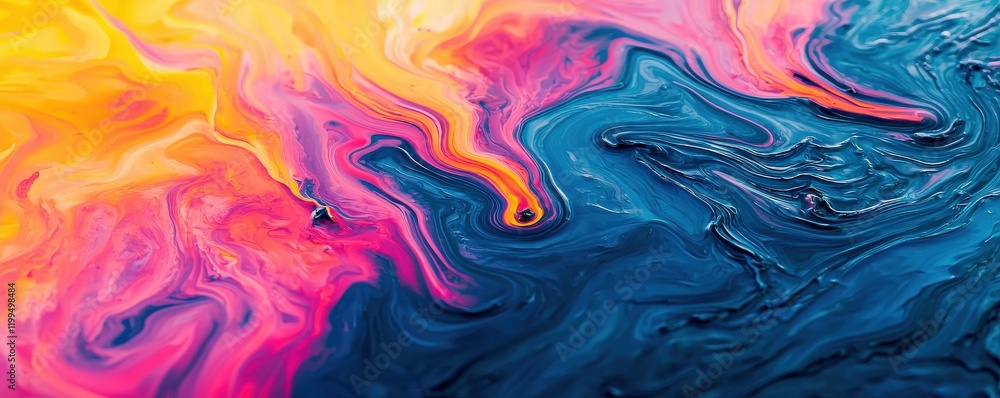 Poster environmental impact pollution policy concept. vibrant abstract swirl of colors blending from yellow