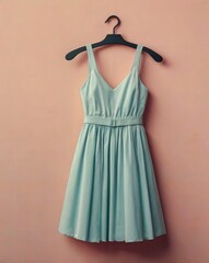 Obraz premium A green dress is hanging on a hanger