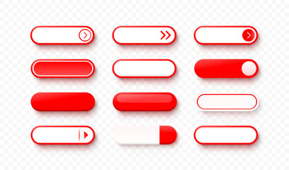 Obraz premium Click here button set, link mouse click, transparent background. Vector illustration 