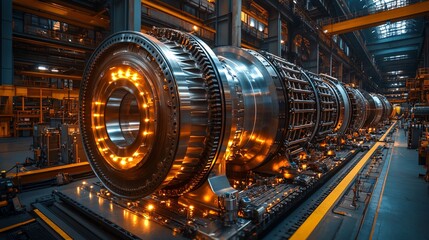 Steam turbine with intricate precision engineering, demonstrating its importance in modern energy production and industrial efficiency.