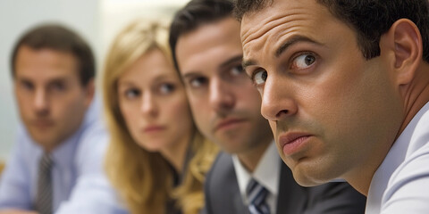 Group of professionals engaged in serious discussion