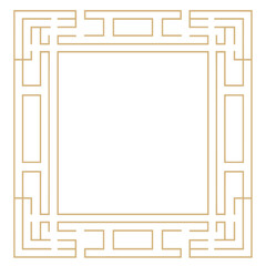 Chinese golden border minimalist design frame vector