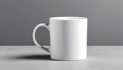 White mug mockup on grey background