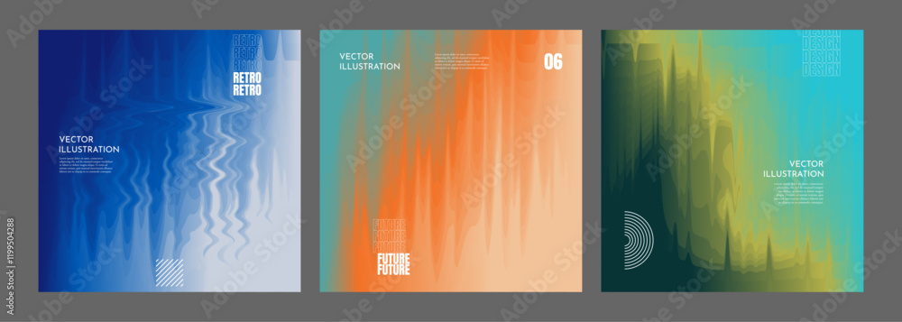 Poster vector illustration. abstract gradient background with fluid textures and dynamic distortions. futur