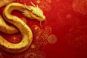 Obraz premium Chinese New Year 2025 Year of the Snake Beautiful Illustration