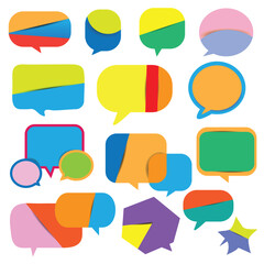 Set of colorful speech bubbles