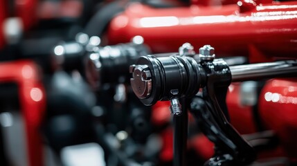 Detailed view of agricultural irrigation equipment in use on a sunny afternoon in the countryside