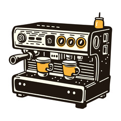Vintage icon of a caffeine maker