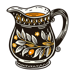Creamer pitcher icon in vintage style