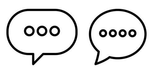 Set of Speech Bubbles template flat and line icons on transparent background, flat line design vector illustration, social media and communication concept