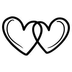 Artistic sketchy heart design vector