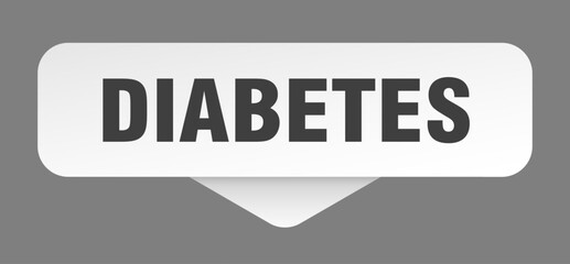 diabetes sticker. diabetes sign isolated on gray background