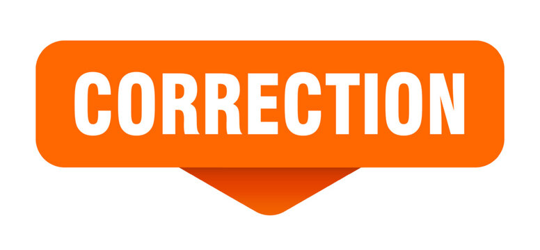 correction sticker. correction sign on transparent background