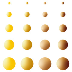 Dots collection. Dots vector icons.
Yellow gold and Pink gold.Golden set of Dots, isolated on transparent background. Dots icon. Dots in modern simple flat style. Vector