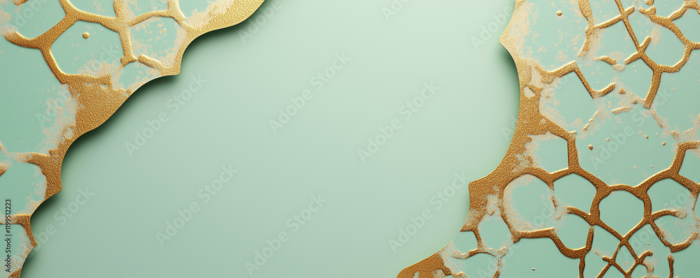 Poster elegant minimalist card featuring abstract islamic design with intricate patterns and a soothing col