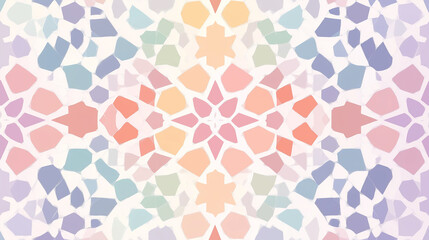 Pastel-toned geometric Islamic pattern showcasing intricate design and cultural artistry in a modern aesthetic