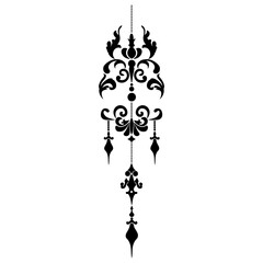 Wedding ornament art silhouette black vector