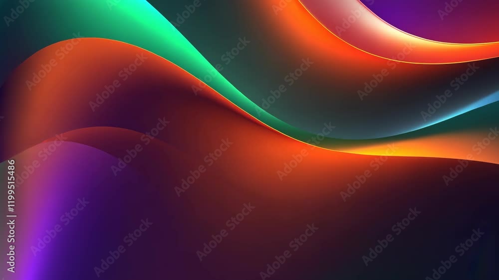 Aufkleber vibrant multicolor waves transition in motion with smooth flow