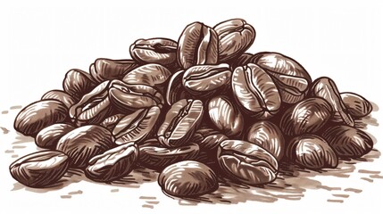 Hand-drawn Cartoon Style Coffee Beans Sketch Vector Illustration for Designs