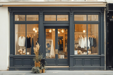 vintage wooden shop front facade