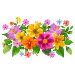 Bouquet floral background flowers leaves leaf vector