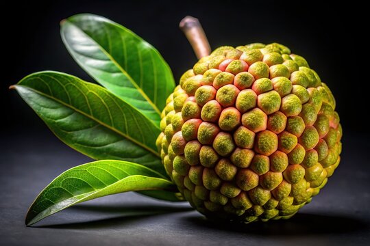 Macro Photography: Tecomate Fruit Container, Black Background, Copy Space