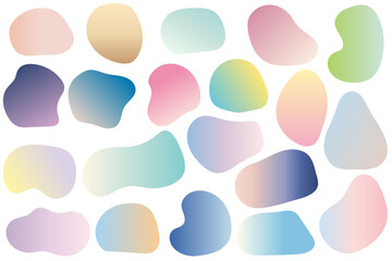 流体シェイプふきだしセット　線なし　グラデーション
Fluid Shape Speech Bubble Set - No Line - Gradient