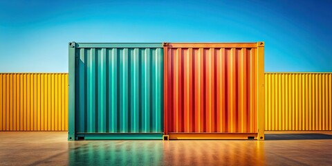 Obraz premium Minimalist Sea Freight Container, Global Shipping Logistics