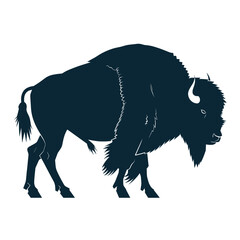 Bison illustration silhouette wildlife vector