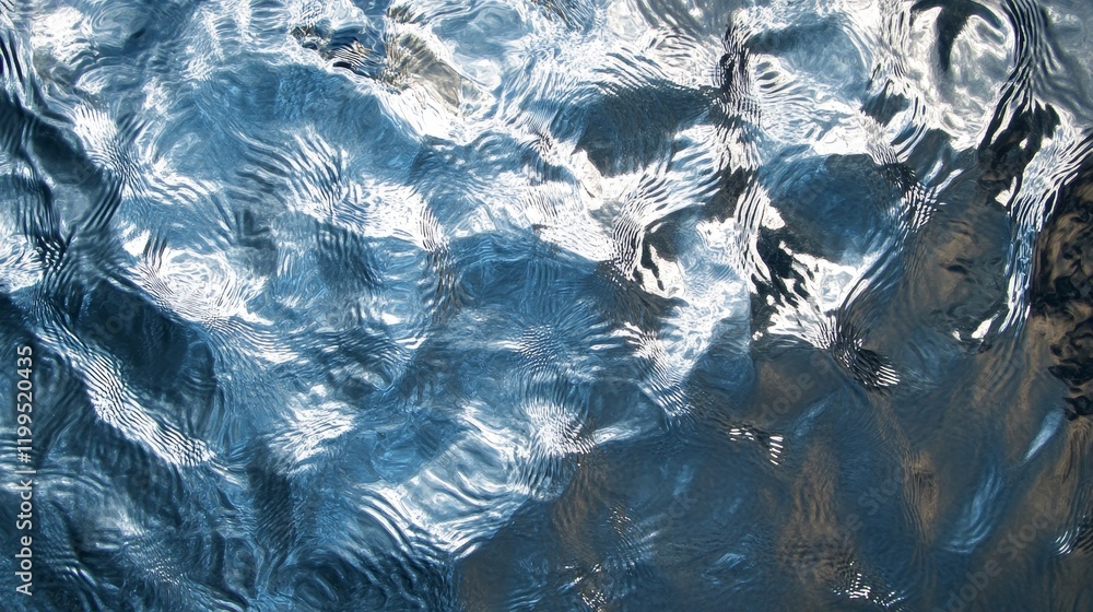 Poster Close up abstract image of rippling water surface.  Perfect for backgrounds or textures.