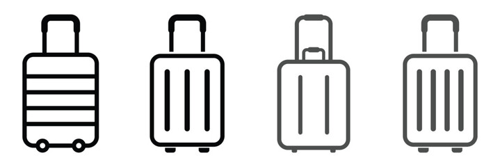 Suitcase icon set. Baggage, travel suitcase symbol. Luggage, bag icon set.
